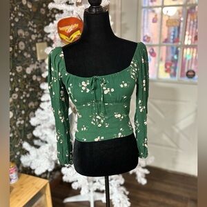 Abercrombie & Fitch Green Floral Blouse